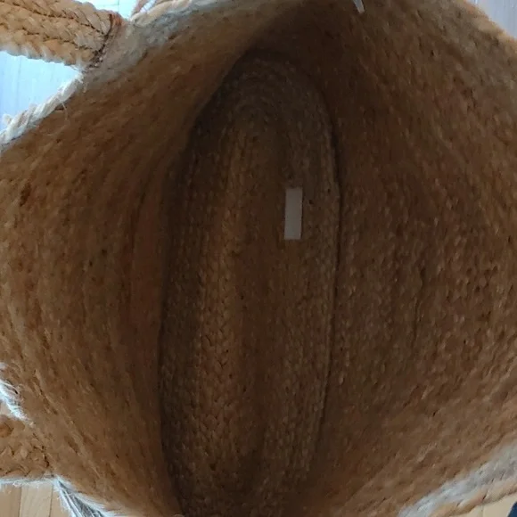 NWT Magid Large Metallic Leopard Print Jute Tote with Fringe and Tassels - Picture 6 of 9